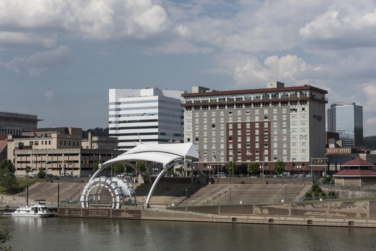 Haddad Riverfront Park amphitheater on the Kanawha River in downtown Charleston