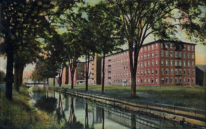 Early-1900s postcard of Mill No. 1 of the Great Falls Manufacturing Company in Somersworth